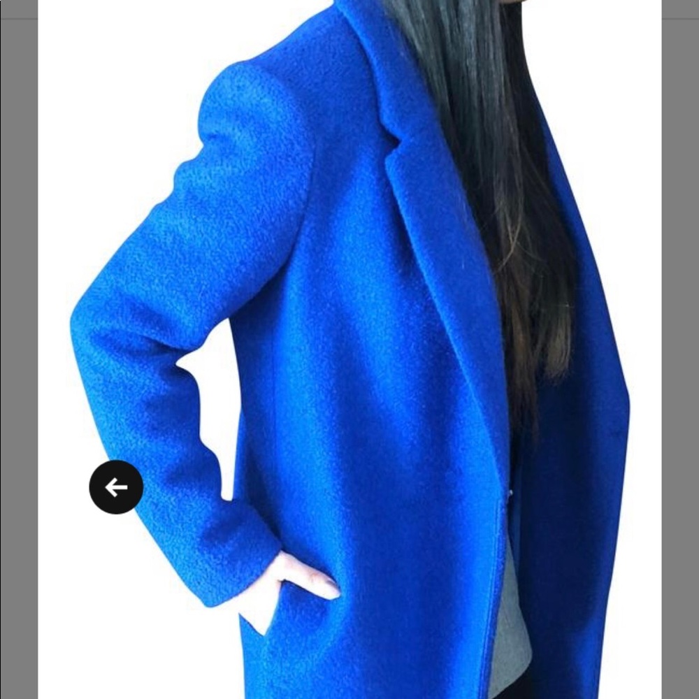 Forever 21 Blue F21 Exclusive Wool Coat Large Jacket